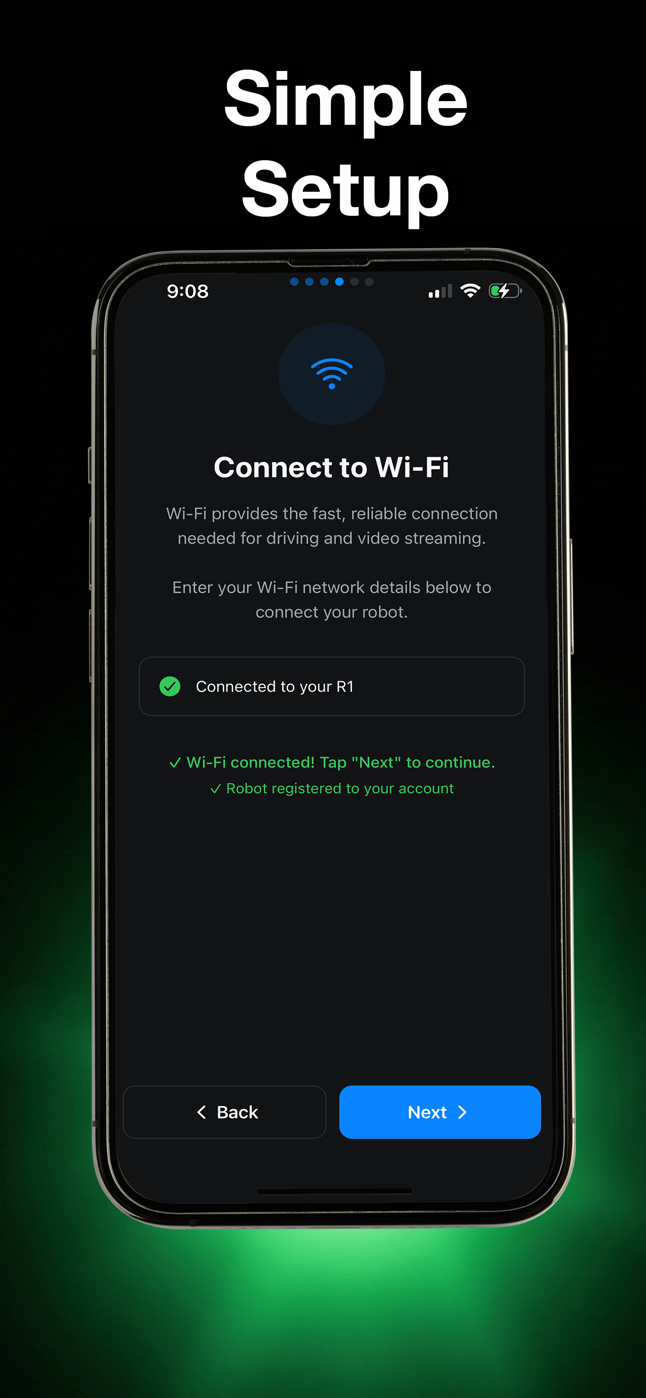 3lytra app simple Wi-Fi setup - connect to your R1 robot in seconds